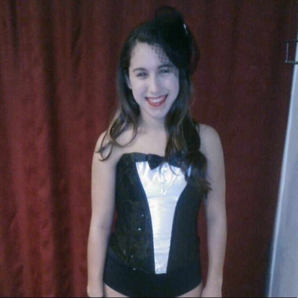 Fun sexy tuxedo corset for Halloween costume
